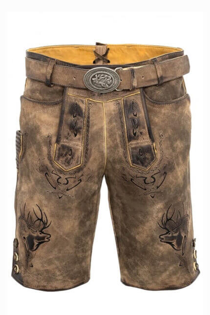 Cologne Charm Dark Brown Bavarian Lederhosen for Traditional Events